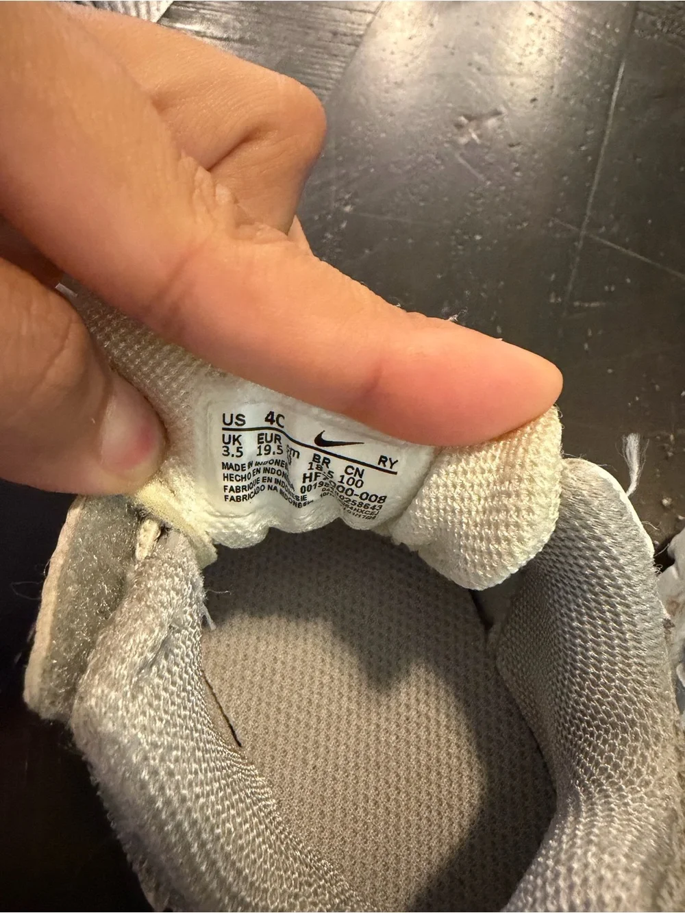 Nike Kids White and Gray Mesh Sneakers